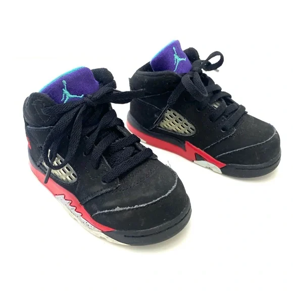 Air Jordan Fire Red/Metallic/Grape Retro TD Top Sneakers